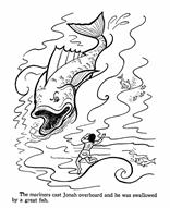 Jonah and the Fish Story Coloring Page